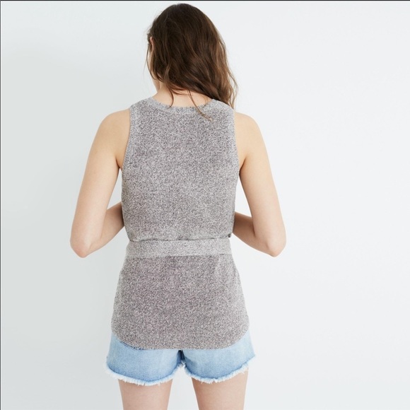 Madewell Sleeveless Wrap Tie Waist Sweater A218 - Picture 2 of 9